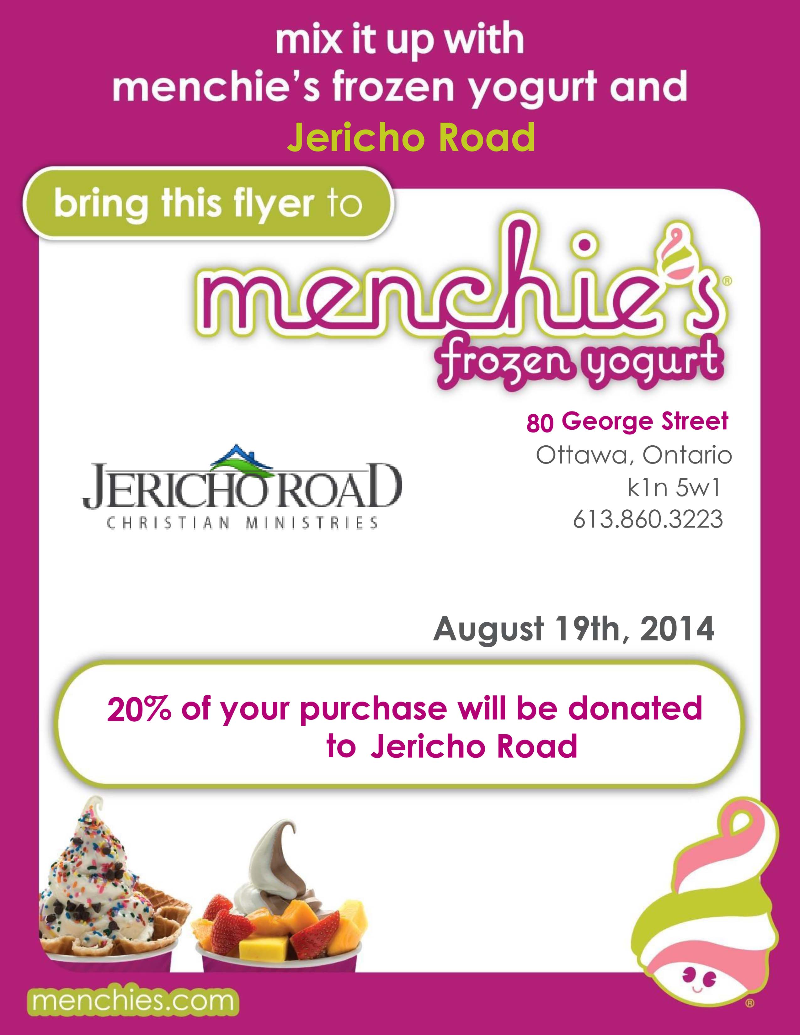 Menchies Byward - Jericho Fundraiser - Tues. Aug 19, 2014 - Family Radio CHRI 99.1FM